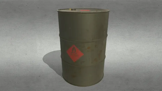 有点锈迹的油桶金属铁桶