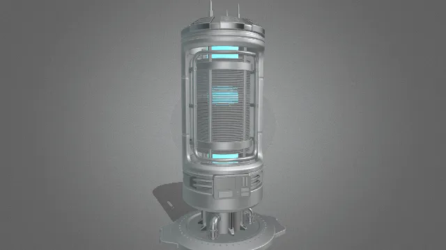 科幻能量电池发电机的3D模型