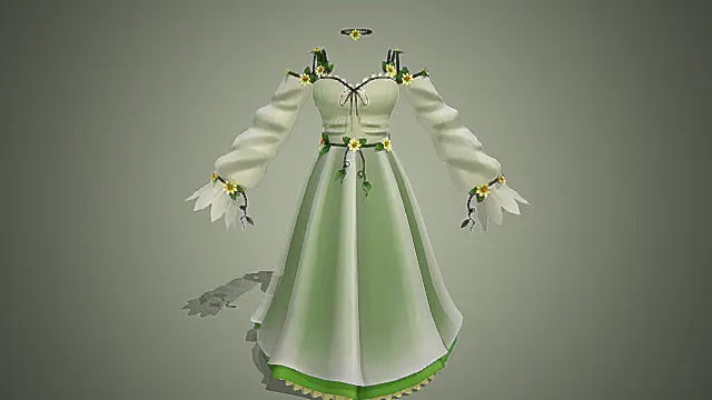 精灵秘境场景塔利亚自然森系礼裙模型