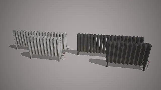 一套工业复古风格的暖气片3D模型