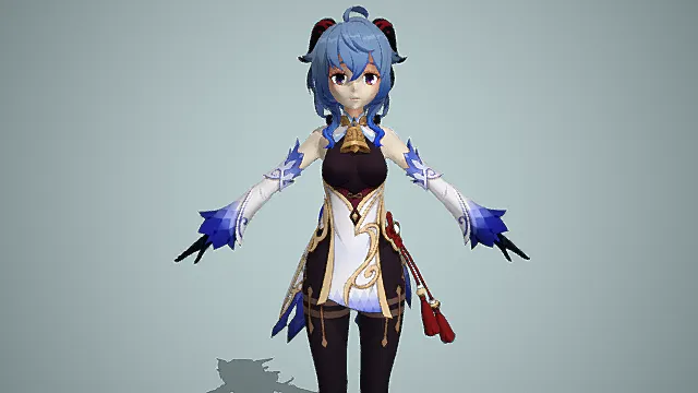 甘雨_原神角色模型 3D卡通二次元游戏素材