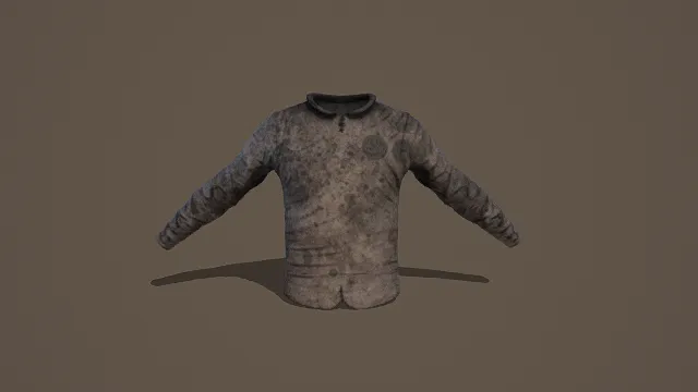 复古风格花纹衬衫3D模型，独特设计