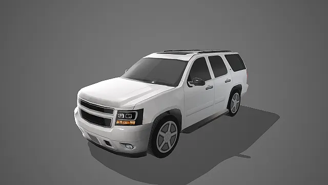 银白色大型 SUV3D 模型