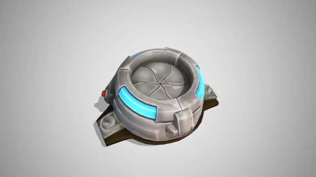 机械开口，外围有一圈亮灯，低模写实风格