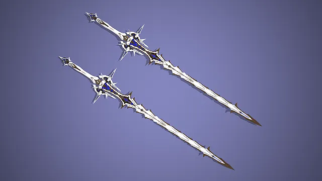 一对科幻与仙侠融合的双持长剑3D模型