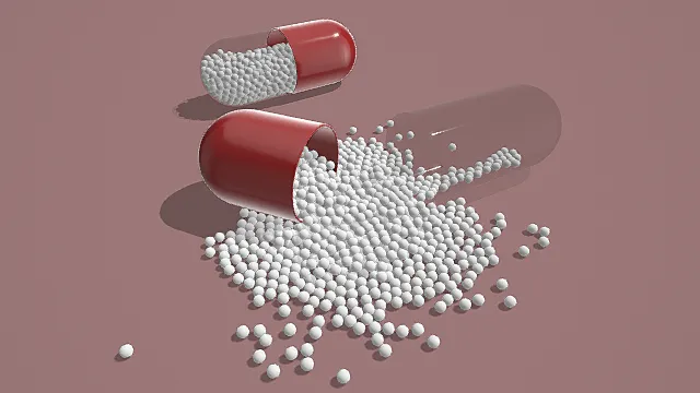写实风格红色胶囊药物3D模型