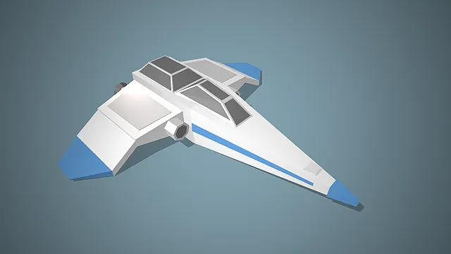 科幻星际战机  太空战斗机  低多边形造型  多段式座舱