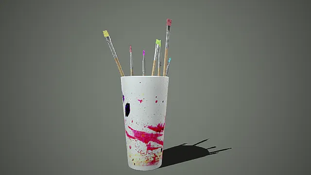 画笔和画筒    简易模型