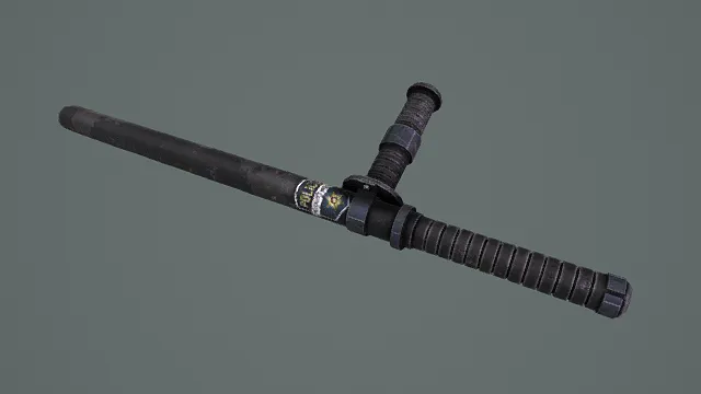 写实风格做旧警用丁字棍3D模型