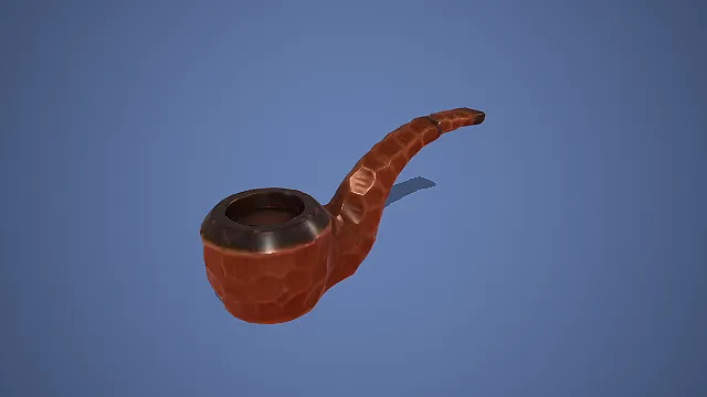 做旧木质蜂窝纹烟斗装饰摆件 