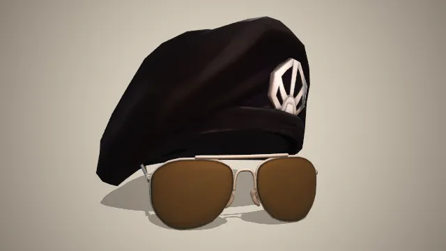 黑色的贝雷帽棕色墨镜