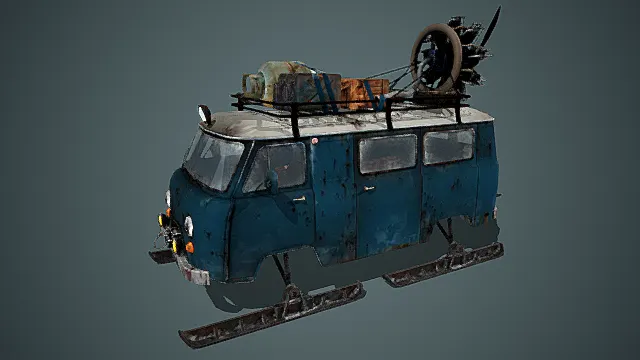 UAZ 452 改装的雪地滑翔机
