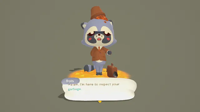 3D卡通风格紫棕系拟人浣熊角色模型，创意设计（3D角色、卡通风格、卡通可爱风，角色设计主题）