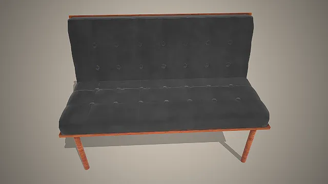 复古布艺长椅  家具模型  休闲休憩道具  餐厅卡座