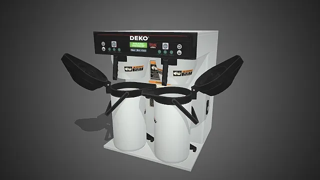 一台白色的商用双缸美式咖啡机