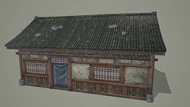 国风古村镇风格传统民居模型 