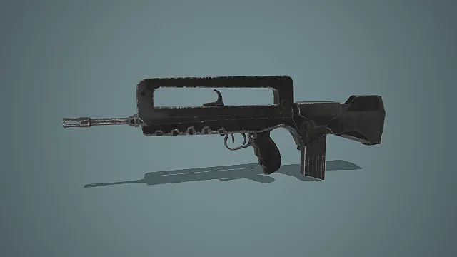 做旧风格提把式无托突击步枪 3D 模型 军事枪械道具