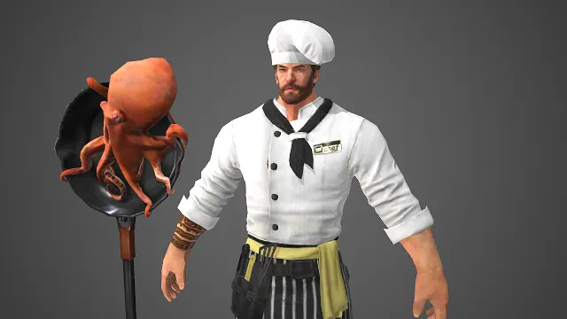 厨装猛汉  料理元素  趣味厨具  游戏男角色  反差造型  趣味类  硬汉  肌肉男