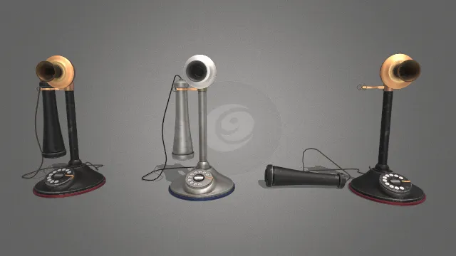 古董烛台电话复古家具通话机器