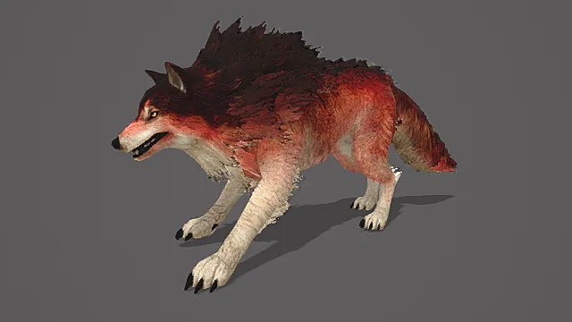 奇幻冒险游戏素材红鬃狼3D模型