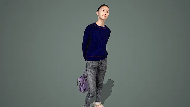 休闲风都市年轻女性人物 3D 模型