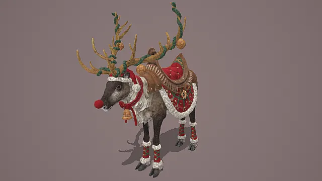 节日奇幻风格圣诞驯鹿模型