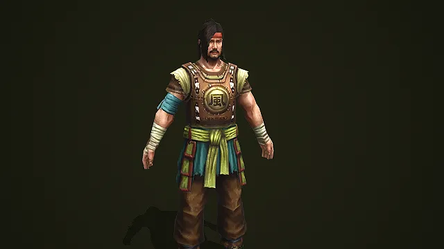 国风武侠风士兵游戏角色 3D 模型