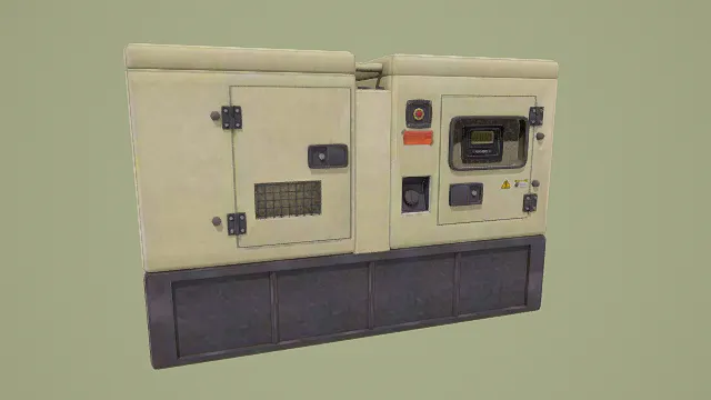 3D卡通风格发电机模型，创意设计（3D设备、卡通风格、写实风，物品设计主题）