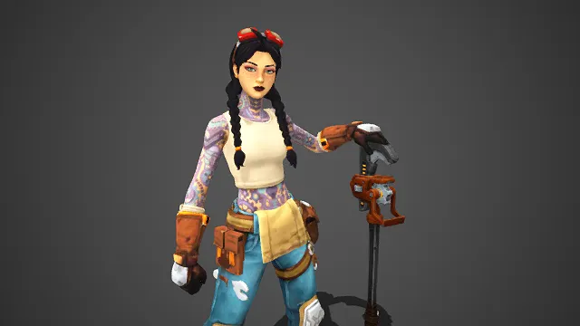 机械风  工装  少女  朋克  双麻花辫  护目镜  科技感  