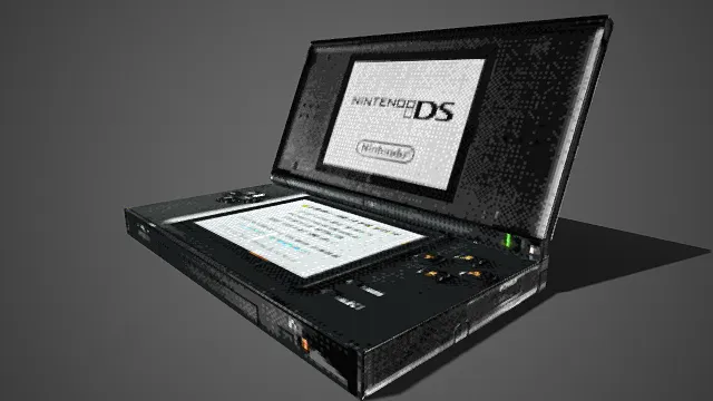 黑色  任天堂 DS  掌机  翻盖双屏设计  复古  数码产品  便携游戏机