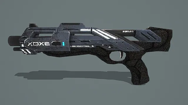 赛博战术风模块化控制手枪3D模型