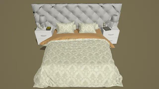 经典风格卧室床具组合3D模型