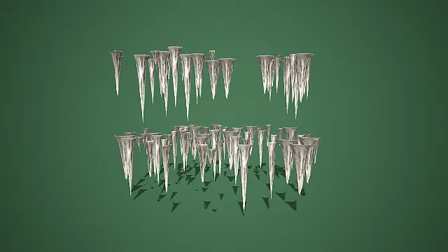 石质冰锥钟乳石组合洞穴环境装饰模型