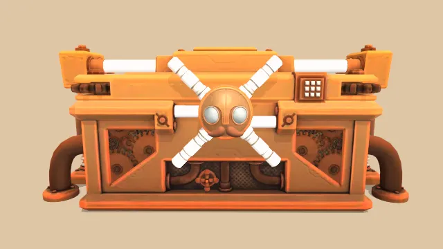 蒸汽朋克金库宝箱机械装置动画