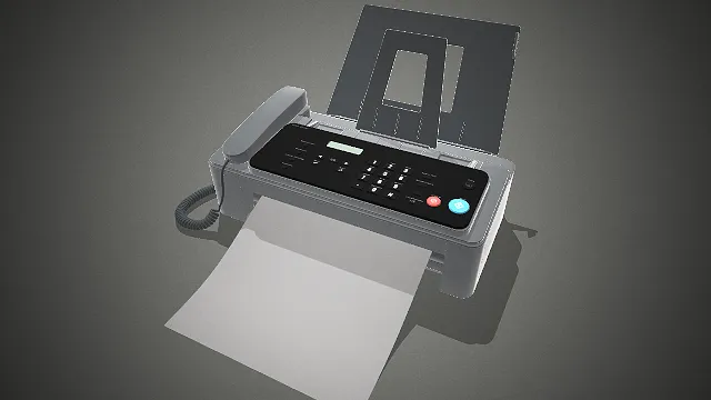 一个写实风格的电话传真一体机模型