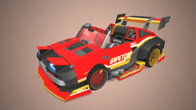 卡通风格阿特拉斯黑色汽车跑车赛车模型