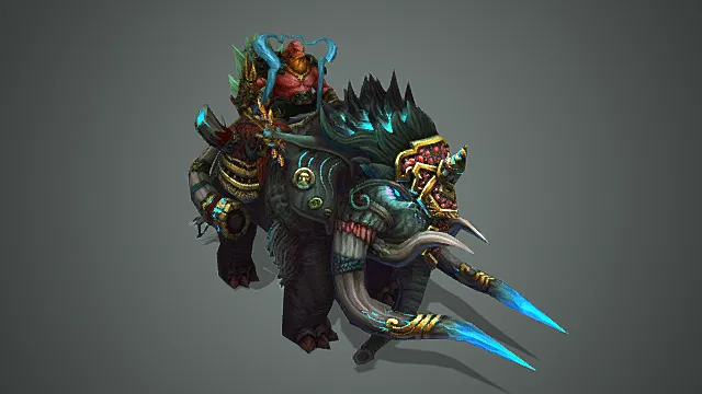 妖界寒渊古原玄冰巨象妖将模型