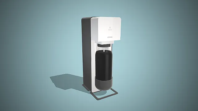 一台黑白配色的现代写实气泡水机3D模型