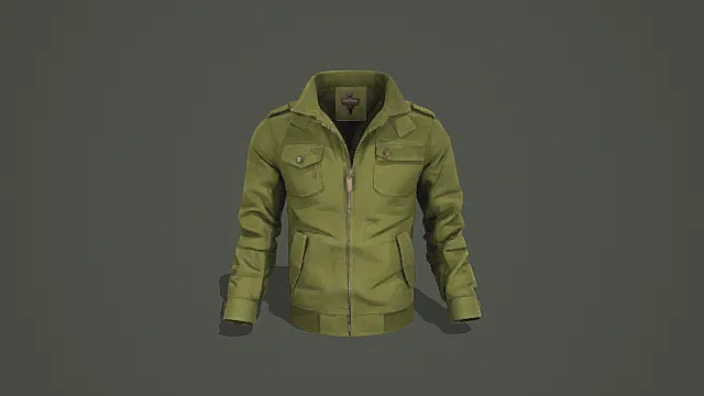 复古军风格纹战术夹克3D模型