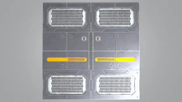 科幻地板地面展示了一个具有工业风格的金属结构