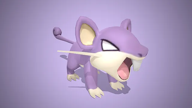 小拉达  宝可梦  卡通形象  警戒姿态  游戏 IP