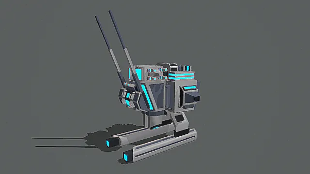 未来侦查风双杆探测机甲3D模型