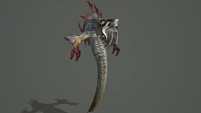 国风奇幻神龙神话生物3D模型 