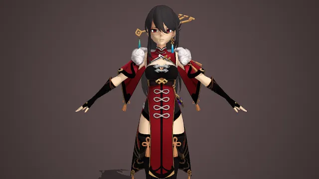 北斗_ 原神角色模型 3D卡通二次元游戏素材