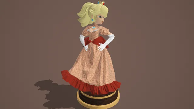 3D卡通风格可爱公主角色模型，创意设计（3D角色、卡通风格、可爱风，角色设计主题）