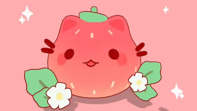 草莓猫猫头样的水果动物食物