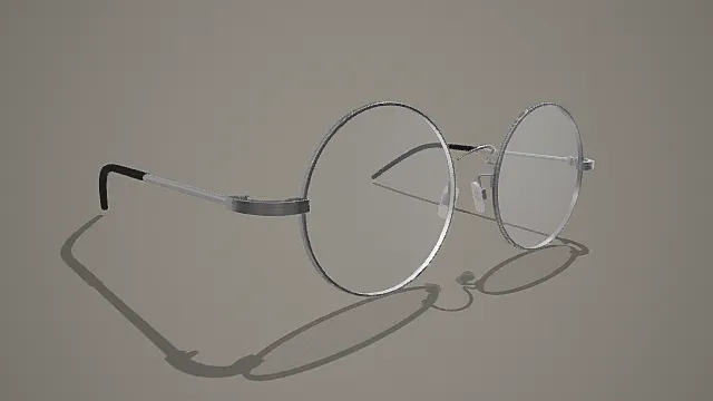 极简现代风格圆框眼镜模型