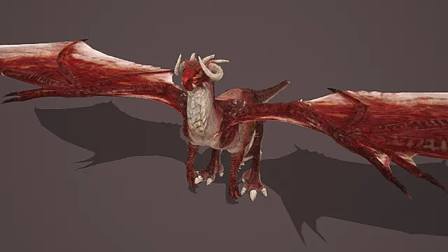 史诗炎系风格赤血飞龙模型