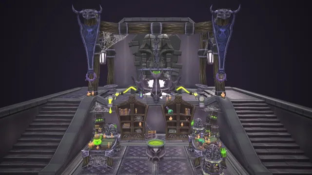 卡通风格化皇家药剂师协会实验室场景建筑