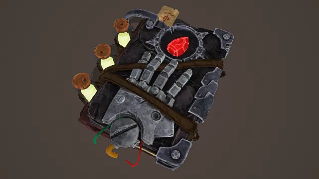 奇幻魔法冒险类机械魔法书3D道具模型